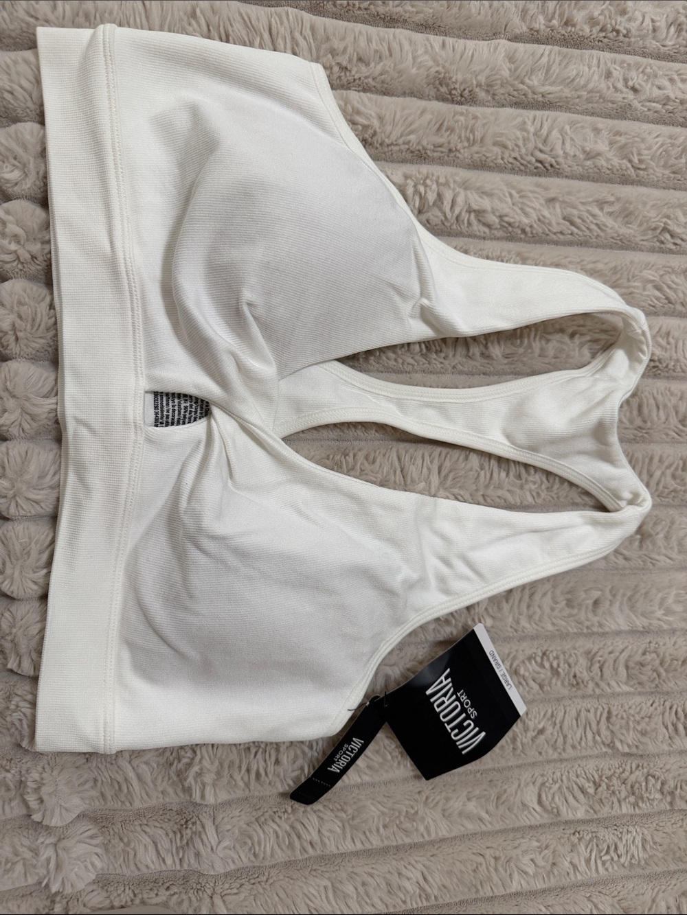 Victoria's Secret Cream Racerback Sports Bra size L
